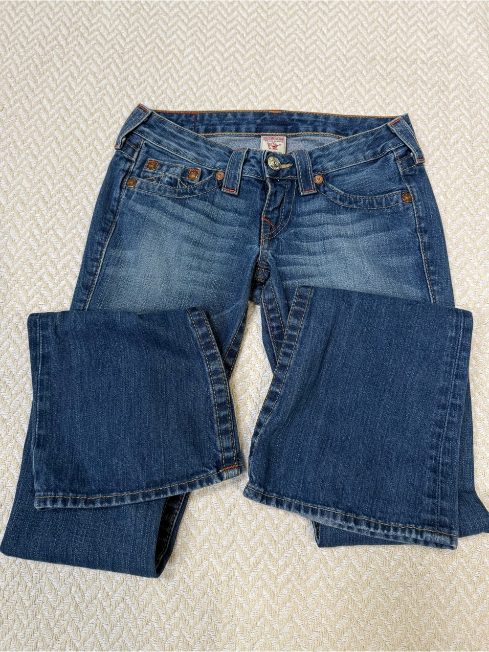 Vintage True Religion "Bobby" Ultra Low Rise Jeans - Size 25 - Picture 3 of 14